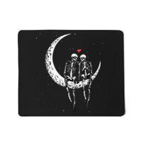 Skeleton Couple On Moon Funny Halloween Costume Mousepad