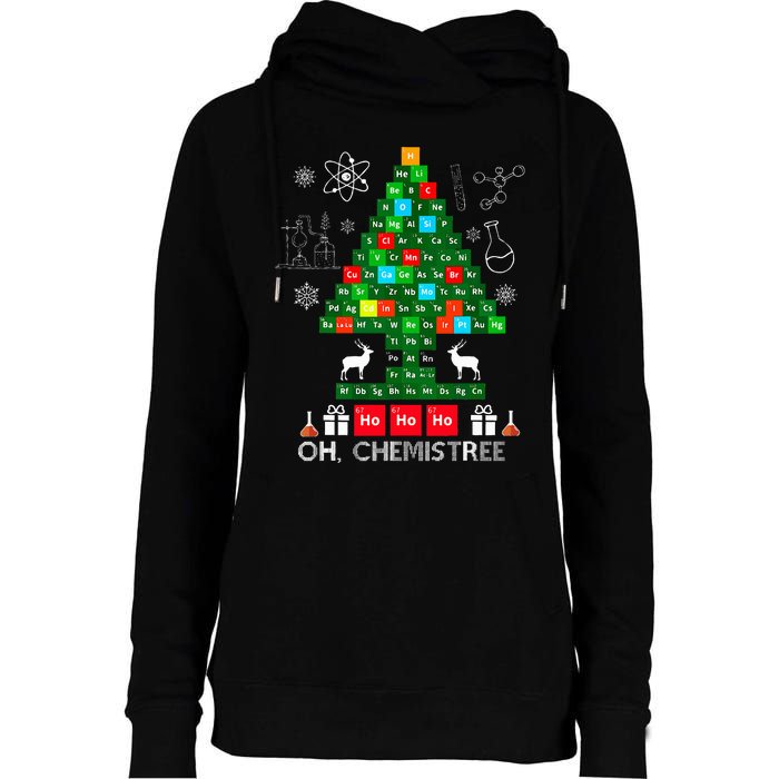 Science Christmas  Oh Chemist Tree Chemistree Chemistry Womens Funnel Neck Pullover Hood