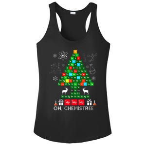 Science Christmas  Oh Chemist Tree Chemistree Chemistry Ladies PosiCharge Competitor Racerback Tank