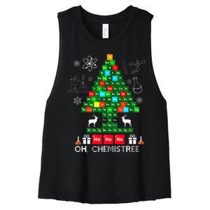 Science Christmas  Oh Chemist Tree Chemistree Chemistry Women's Racerback Cropped Tank