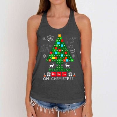 Science Christmas  Oh Chemist Tree Chemistree Chemistry Women's Knotted Racerback Tank