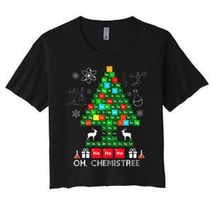 Science Christmas  Oh Chemist Tree Chemistree Chemistry Women's Crop Top Tee