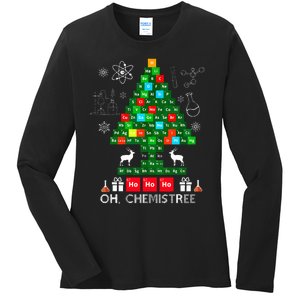 Science Christmas  Oh Chemist Tree Chemistree Chemistry Ladies Long Sleeve Shirt