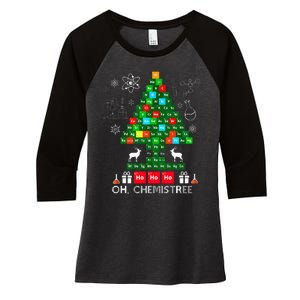 Science Christmas  Oh Chemist Tree Chemistree Chemistry Women's Tri-Blend 3/4-Sleeve Raglan Shirt