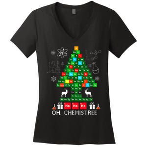 Science Christmas  Oh Chemist Tree Chemistree Chemistry Women's V-Neck T-Shirt