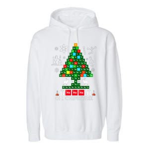 Science Christmas  Oh Chemist Tree Chemistree Chemistry Garment-Dyed Fleece Hoodie