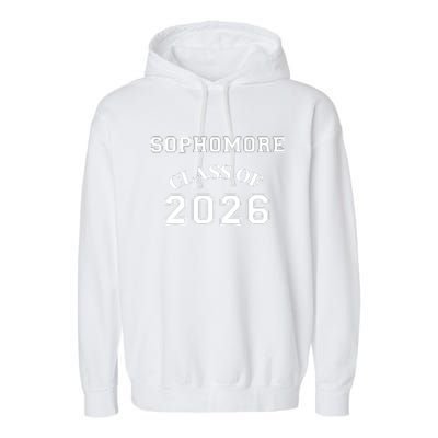 Sophomore Class Of 2026 Back To School Garment-Dyed Fleece Hoodie