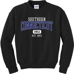 Southern Connecticut Owl Est. Date Kids Sweatshirt