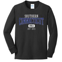 Southern Connecticut Owl Est. Date Kids Long Sleeve Shirt