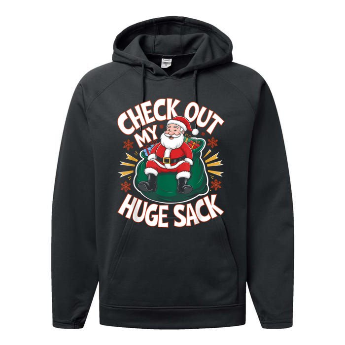 Santa Check Out My Huge Sack Christmas Performance Fleece Hoodie