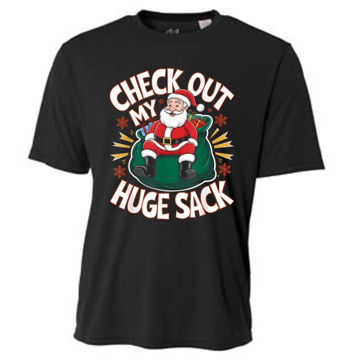 Santa Check Out My Huge Sack Christmas Cooling Performance Crew T-Shirt