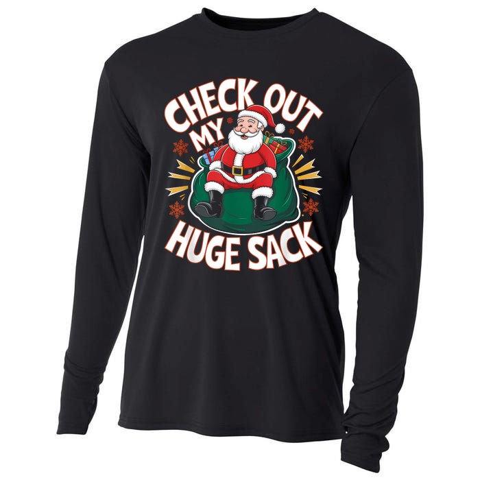 Santa Check Out My Huge Sack Christmas Cooling Performance Long Sleeve Crew