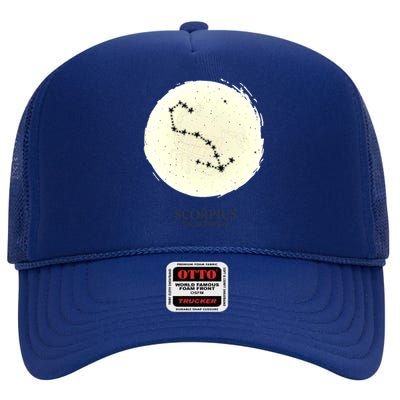 Scorpio Constellation Of The Zodiac Scorpius Star Astrology Gift High Crown Mesh Back Trucker Hat