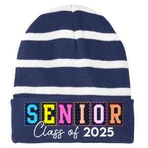 Senior Class Of 2025 Striped Beanie with Solid Band