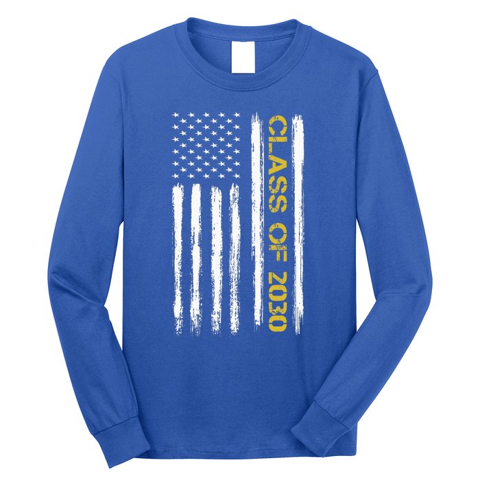 Senior Class Of 2030 Patriotic American Flag Graduation Gift Long Sleeve Shirt