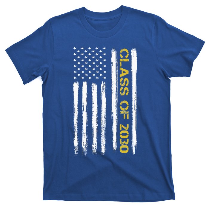 Senior Class Of 2030 Patriotic American Flag Graduation Gift T-Shirt