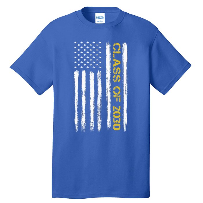 Senior Class Of 2030 Patriotic American Flag Graduation Gift Tall T-Shirt