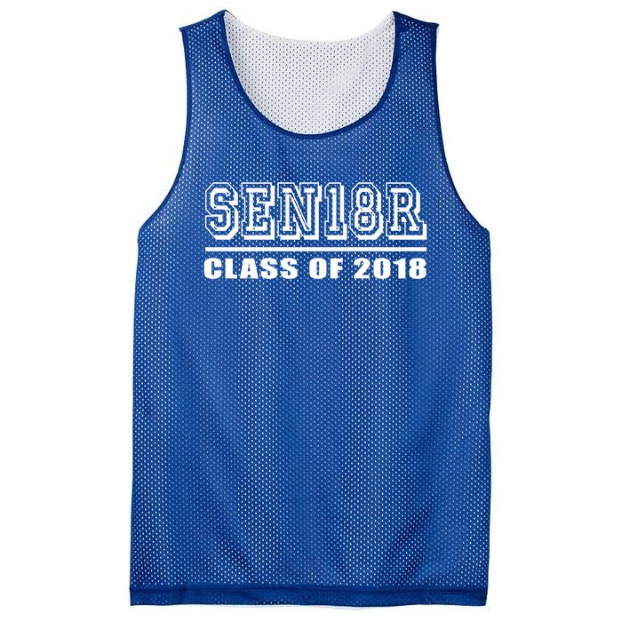 Sen18r Class Of 2018 Funny Gift '18 High School Graduation Gift Mesh Reversible Basketball Jersey Tank