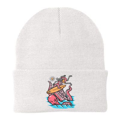Surfing Cute Octopus Attacks Surfers Funny Skeleton Holiday Gift Beanie