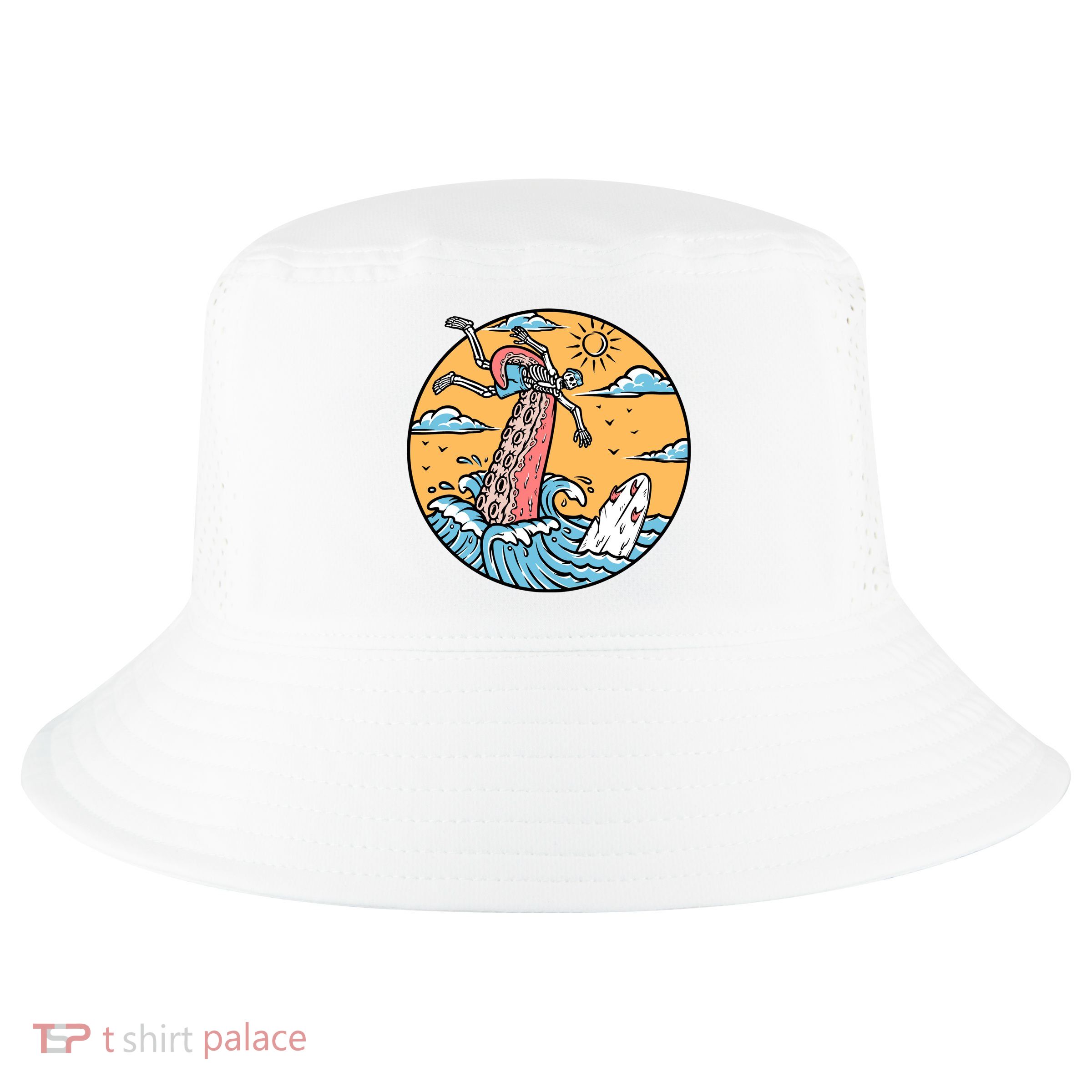 Surfing Cute Octopus Attacks Surfers In The Sea Holiday Gift Cool Comfort Performance Bucket Hat