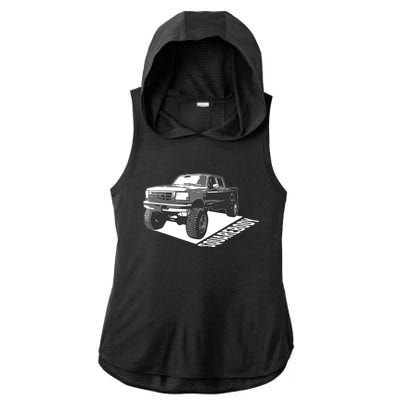 Squarebody Cute Old School Body Car Truck Lover Gift Ladies PosiCharge Tri-Blend Wicking Draft Hoodie Tank