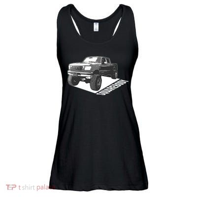 Squarebody Cute Old School Body Car Truck Lover Gift Ladies Essential Flowy Tank