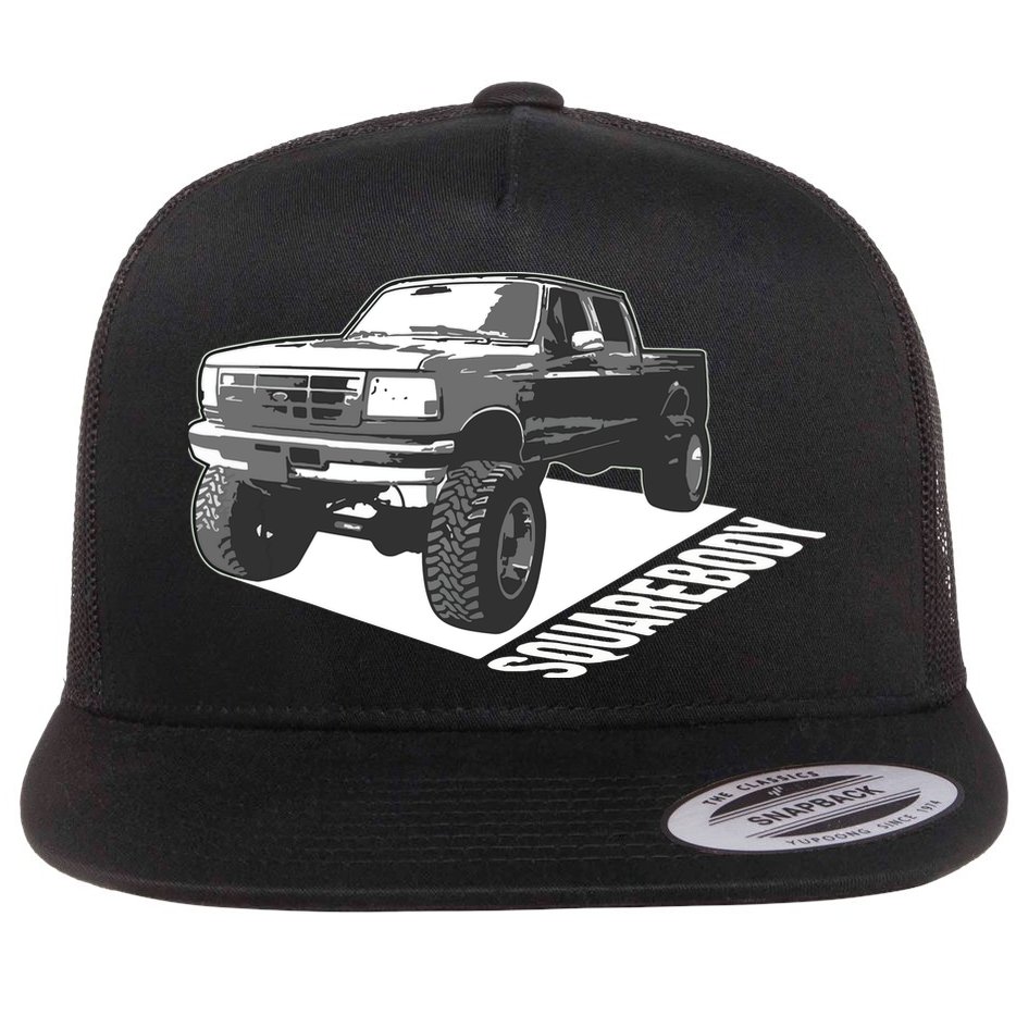 Squarebody Cute Old School Body Car Truck Lover Gift Flat Bill Trucker Hat