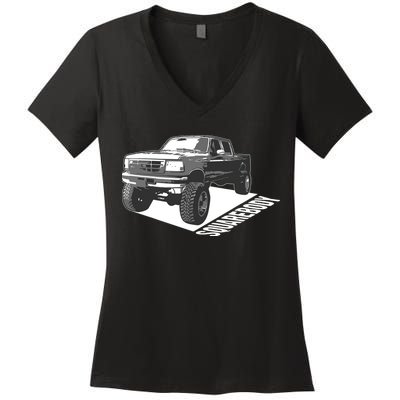 Squarebody Cute Old School Body Car Truck Lover Gift Women's V-Neck T-Shirt