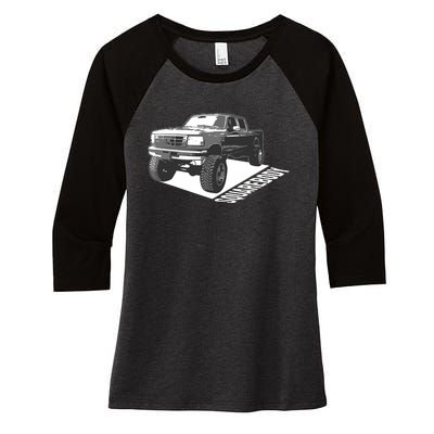 Squarebody Cute Old School Body Car Truck Lover Gift Women's Tri-Blend 3/4-Sleeve Raglan Shirt