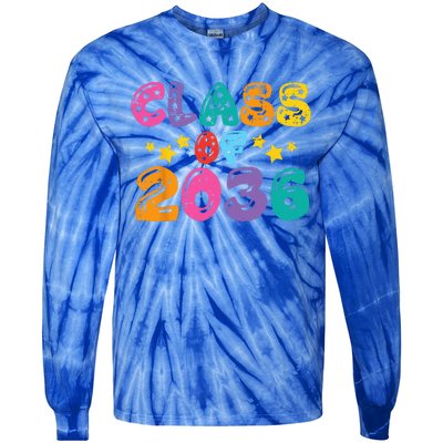 Stars Class Of 2036 Grow With Me Tie-Dye Long Sleeve Shirt