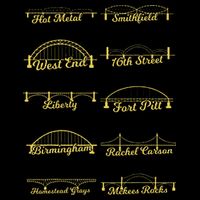 Steel City of Pittsburgh Bridges 412 Black and Yellow PGH Womens Tank Top