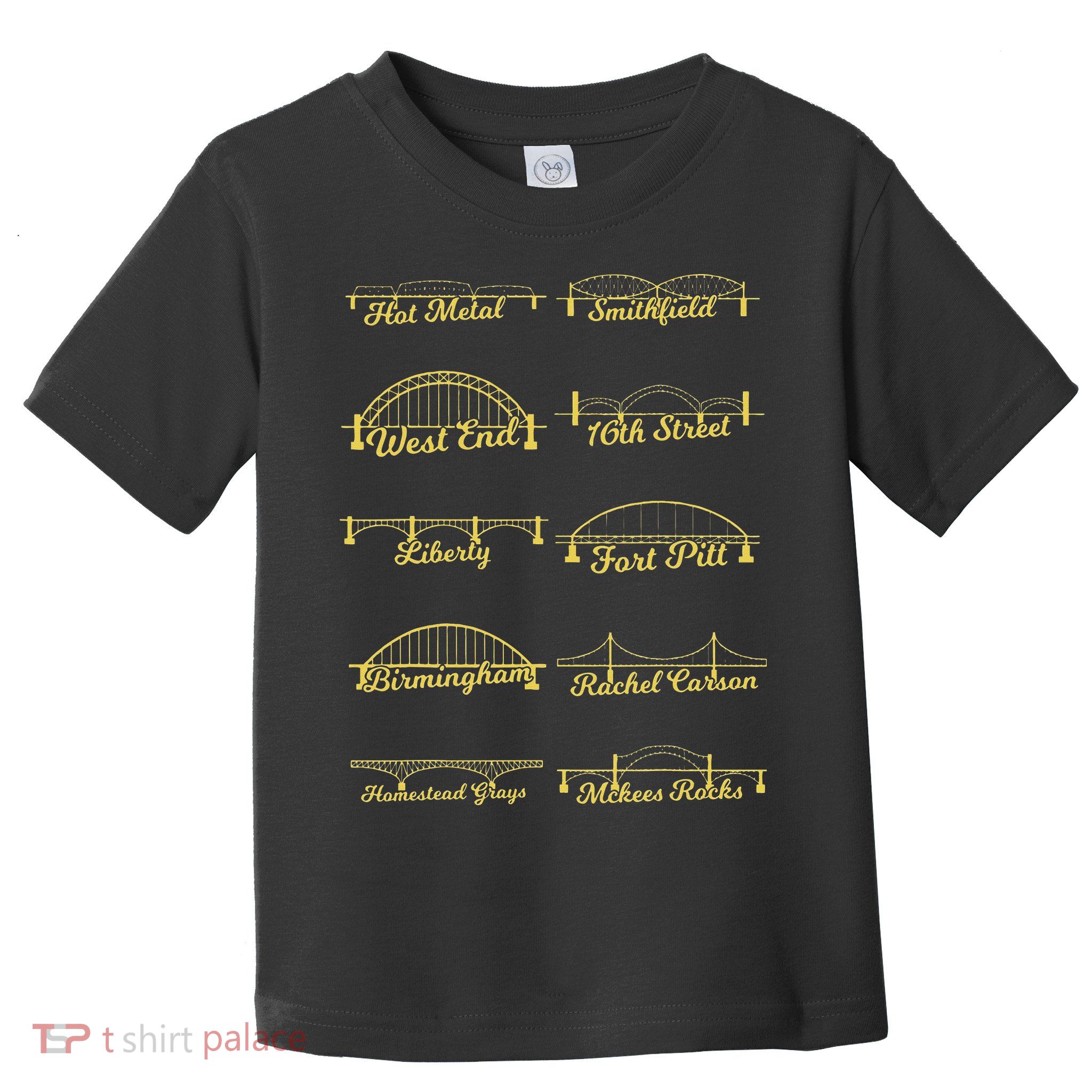 Steel City of Pittsburgh Bridges 412 Black and Yellow PGH Toddler T-Shirt