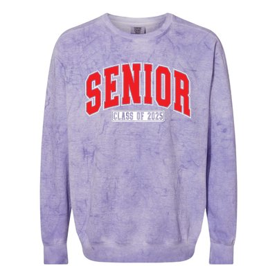 Senior Class Of 2025 High School Year College Graduation Red Colorblast Crewneck Sweatshirt