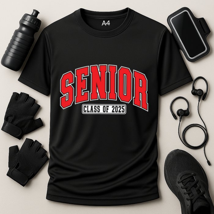 Senior Class Of 2025 High School Year College Graduation Red Cooling Performance Crew T-Shirt