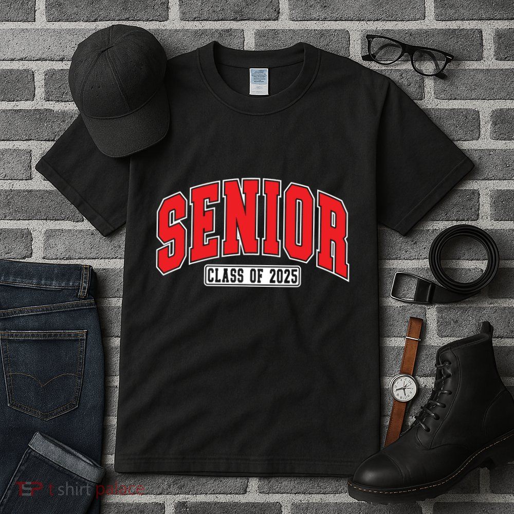Senior Class Of 2025 High School Year College Graduation Red Tall T-Shirt