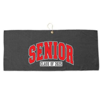 Senior Class Of 2025 High School Year College Graduation Red Large Microfiber Waffle Golf Towel