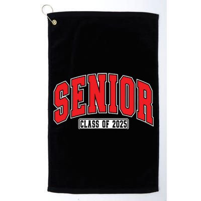 Senior Class Of 2025 High School Year College Graduation Red Platinum Collection Golf Towel