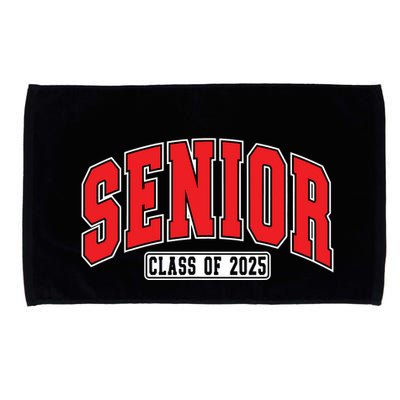 Senior Class Of 2025 High School Year College Graduation Red Microfiber Hand Towel