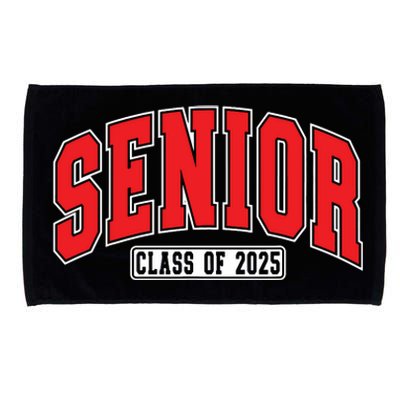 Senior Class Of 2025 High School Year College Graduation Red Microfiber Hand Towel