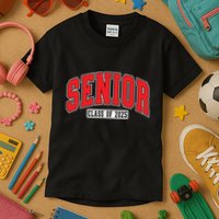 Senior Class Of 2025 High School Year College Graduation Red Kids T-Shirt