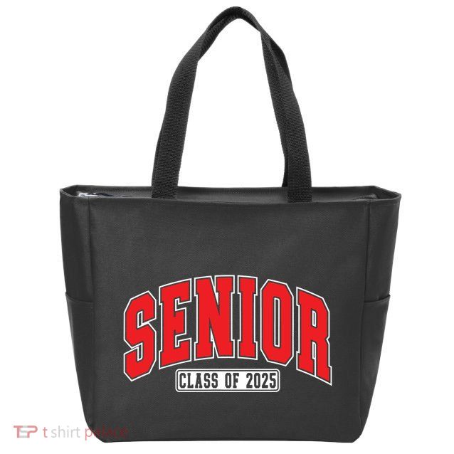 Senior Class Of 2025 High School Year College Graduation Red Zip Tote Bag