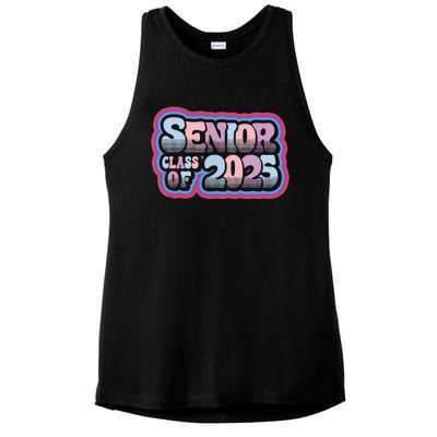 Senior Class Of 2025 Retro Design Boy Or Girl Ladies PosiCharge Tri-Blend Wicking Tank