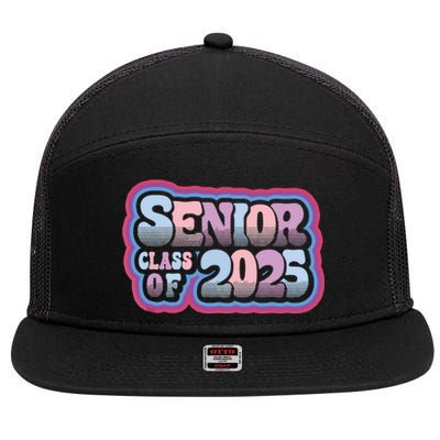 Senior Class Of 2025 Retro Design Boy Or Girl 7 Panel Mesh Trucker Snapback Hat