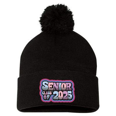 Senior Class Of 2025 Retro Design Boy Or Girl Pom Pom 12in Knit Beanie