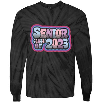 Senior Class Of 2025 Retro Design Boy Or Girl Tie-Dye Long Sleeve Shirt