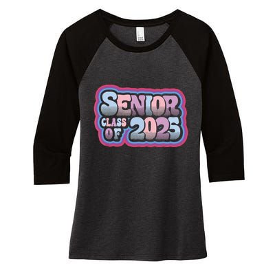 Senior Class Of 2025 Retro Design Boy Or Girl Women's Tri-Blend 3/4-Sleeve Raglan Shirt