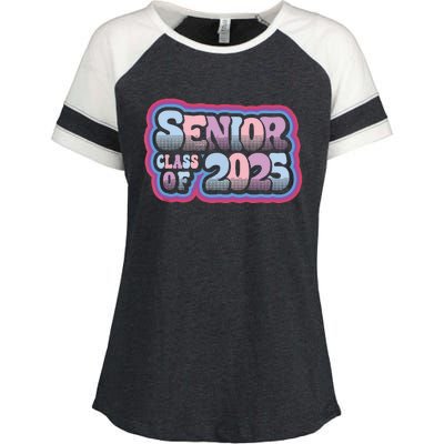 Senior Class Of 2025 Retro Design Boy Or Girl Enza Ladies Jersey Colorblock Tee