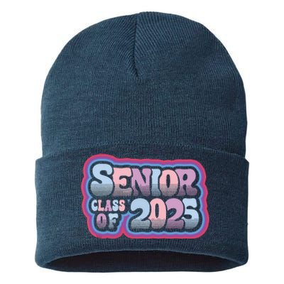 Senior Class Of 2025 Retro Design Boy Or Girl Sustainable Knit Beanie