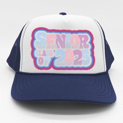 Senior Class Of 2025 Retro Design Boy Or Girl Trucker Hat