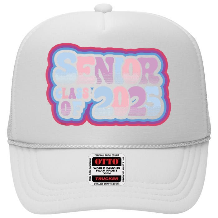 Senior Class Of 2025 Retro Design Boy Or Girl High Crown Mesh Back Trucker Hat